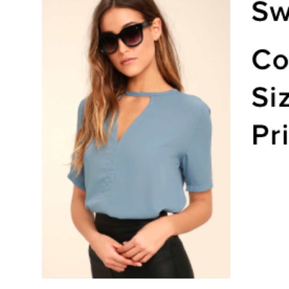 Lulus light blue cutout top